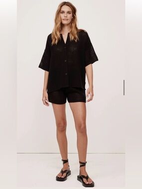 NakedCashmere Black Cashmere Knit set